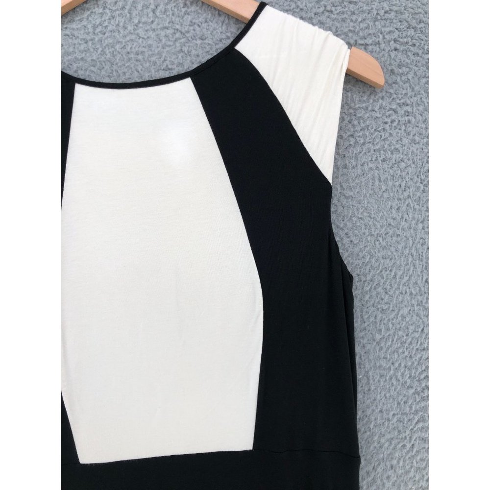Ann Taylor Black and White Colorblock Midi Dress - Picture 4 of 10